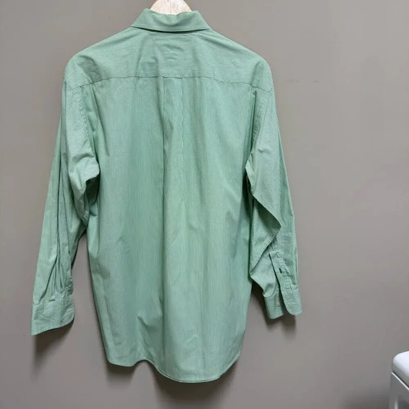 Tommy Hilfiger Green Striped Long Sleeve Button Up
Shirt Size 15 - Picture 3 of 6